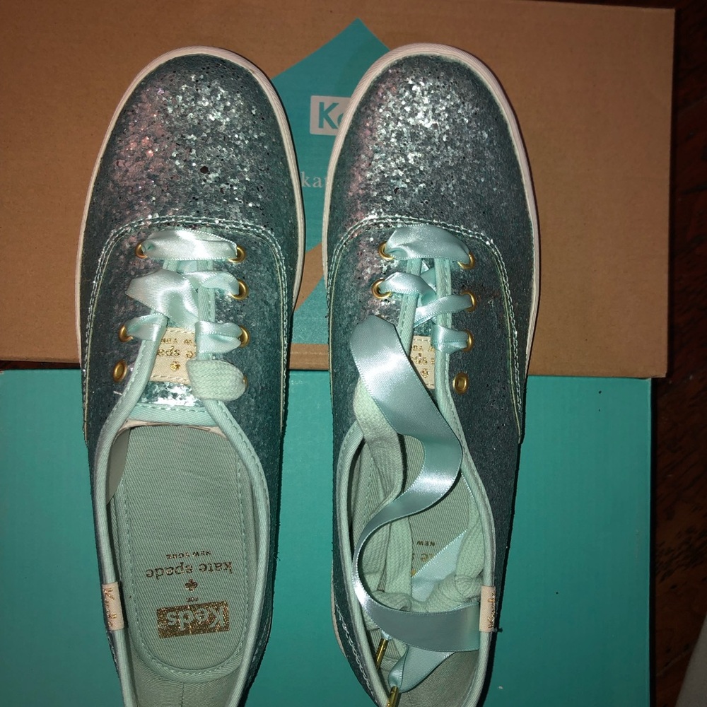Kate Spade Light Blue Glitter Sneakers